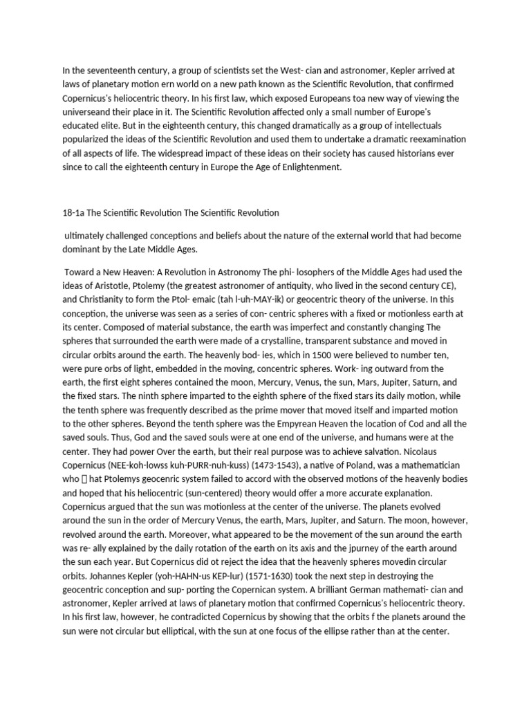 Scientific Revolution and Enlightenment | PDF | Heliocentrism | Galileo ...