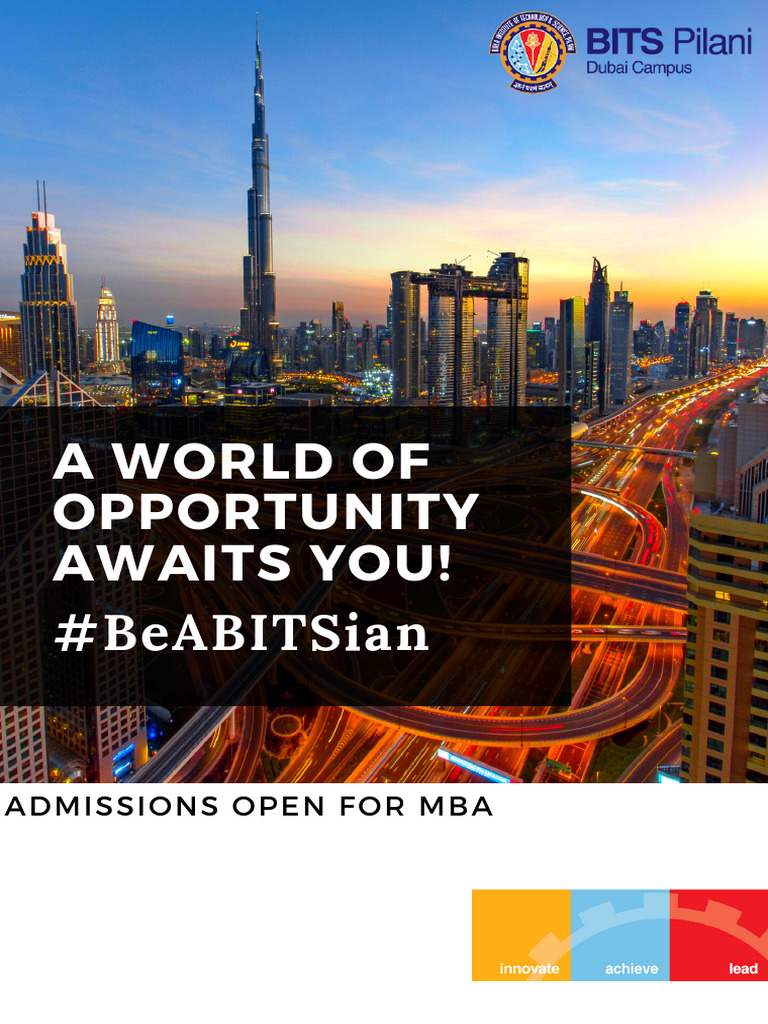 BITS Pilani Dubai MBA Program Overview | PDF | Master Of Business ...