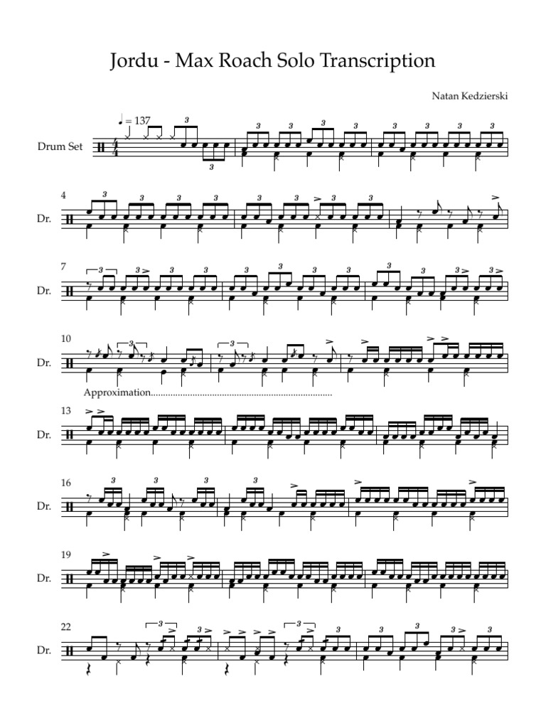 Transcription Solo Max Roach | PDF