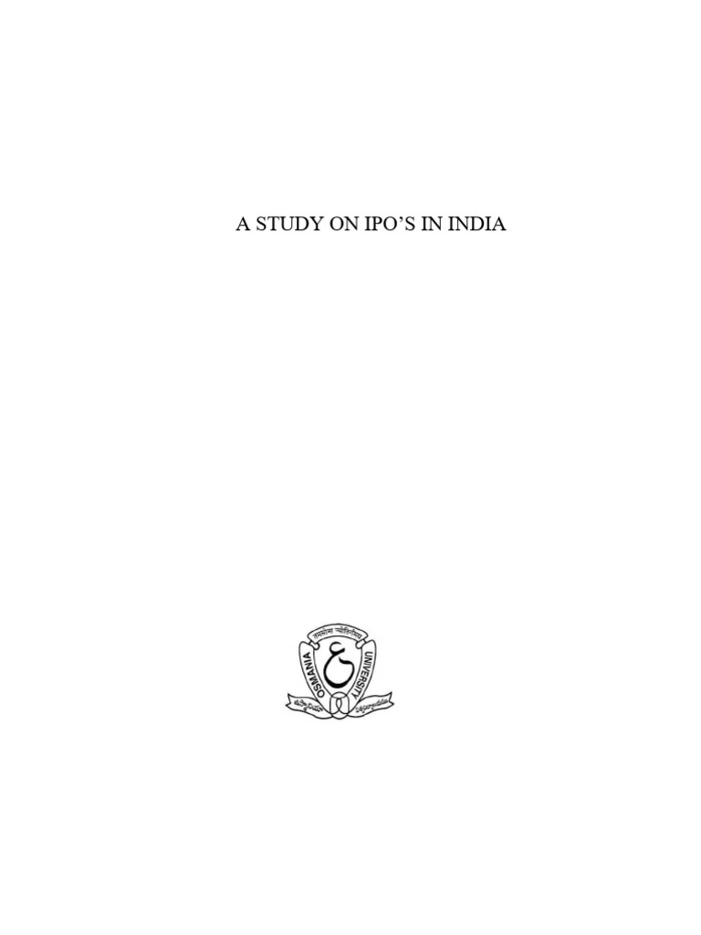 IPO Dynamics in India: A Study at Sharekhan | PDF | Initial Public ...
