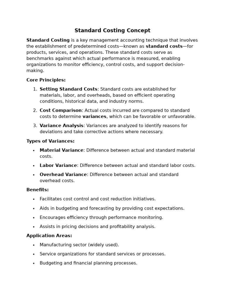 Understanding Standard Costing Principles | PDF