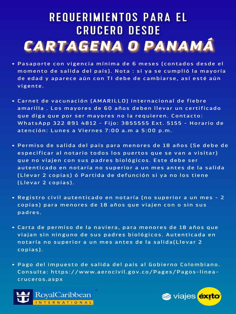 Requerimientos para El Crucero Desde Cartagena o Panamá | PDF