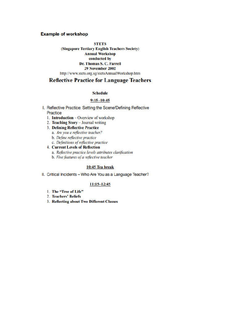Example of A Workshop | PDF