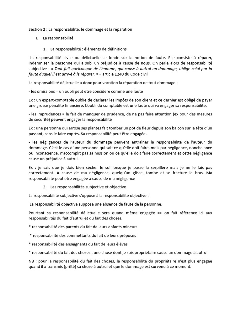 Responsabilité civile et pénale expliquée | PDF | Loi criminelle ...