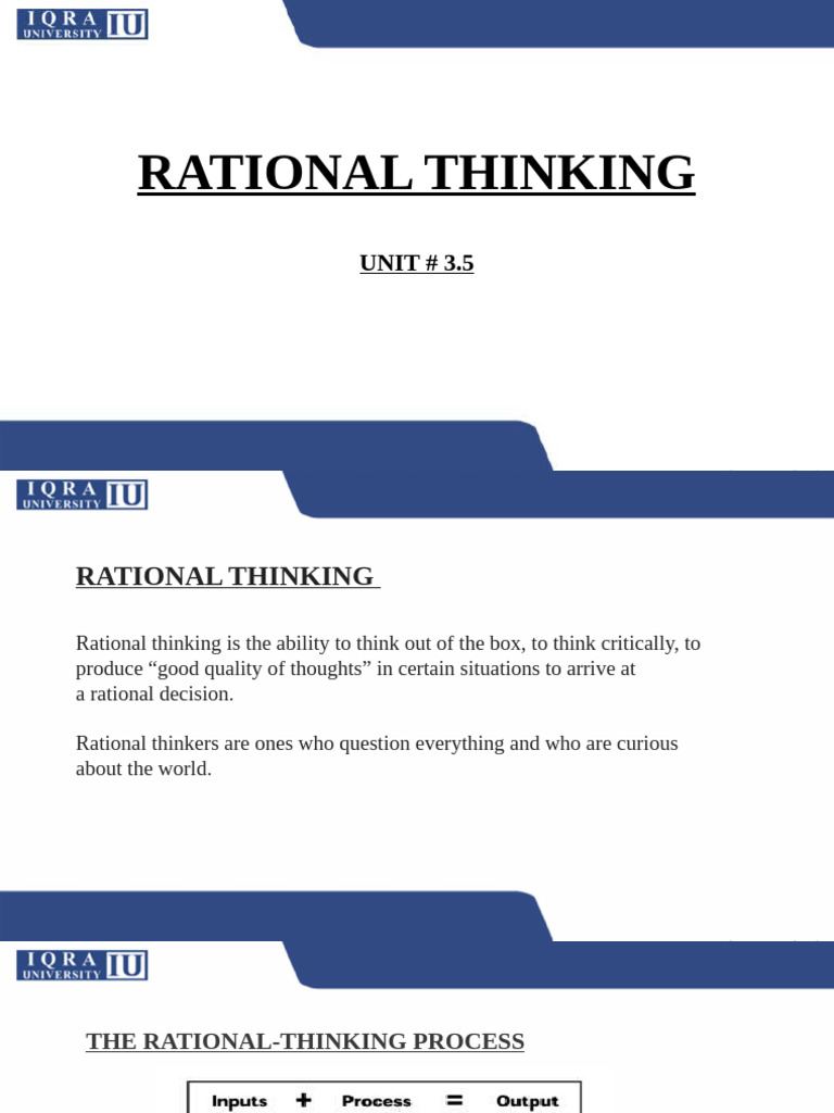 Unit 3.5-Rational Thinking | PDF
