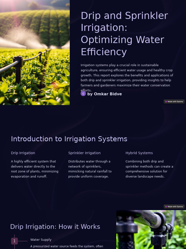 Drip and Sprinkler Irrigation Optimizing Water Efficiency | PDF ...
