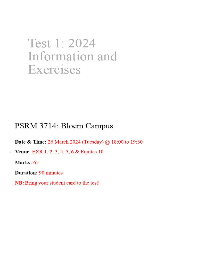 PSRM 3714 Test 1 Guidelines and Details | PDF | Emotional Intelligence ...