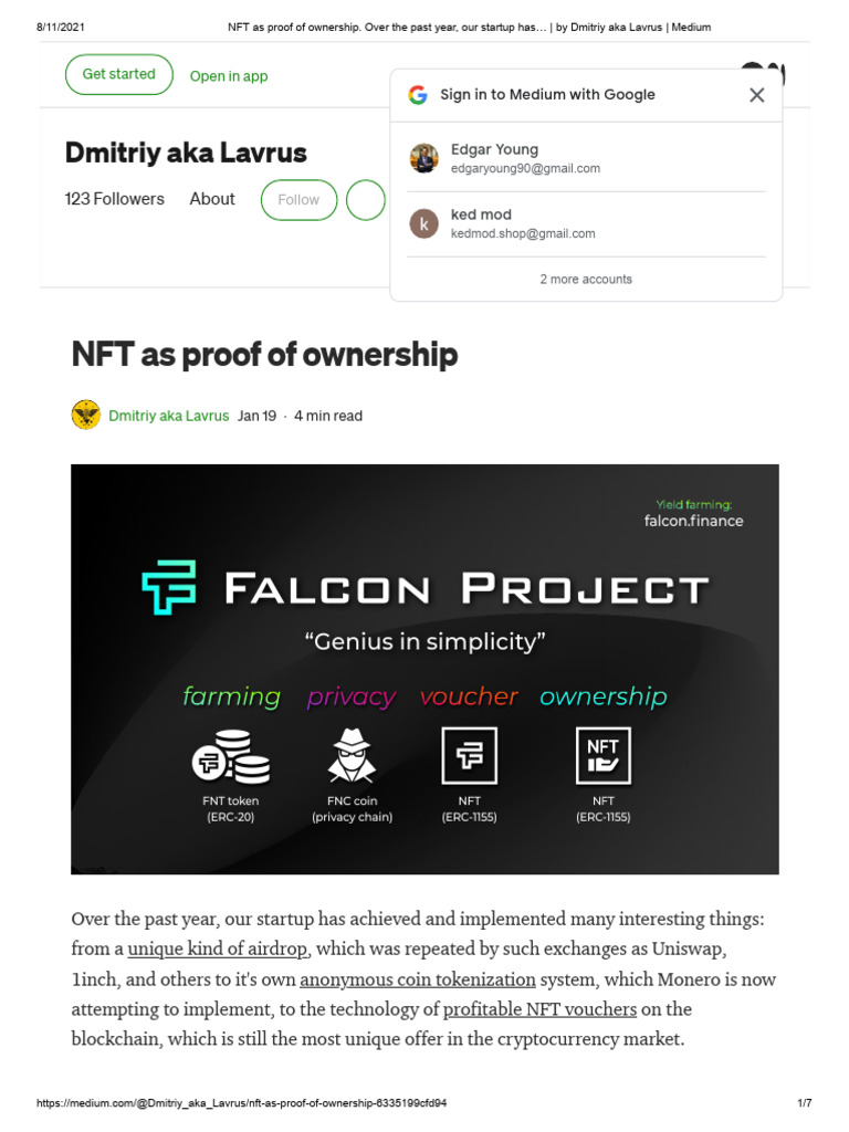 NFT As Proof of Ownership. Over The Past Year, Our Startup Has - by ...