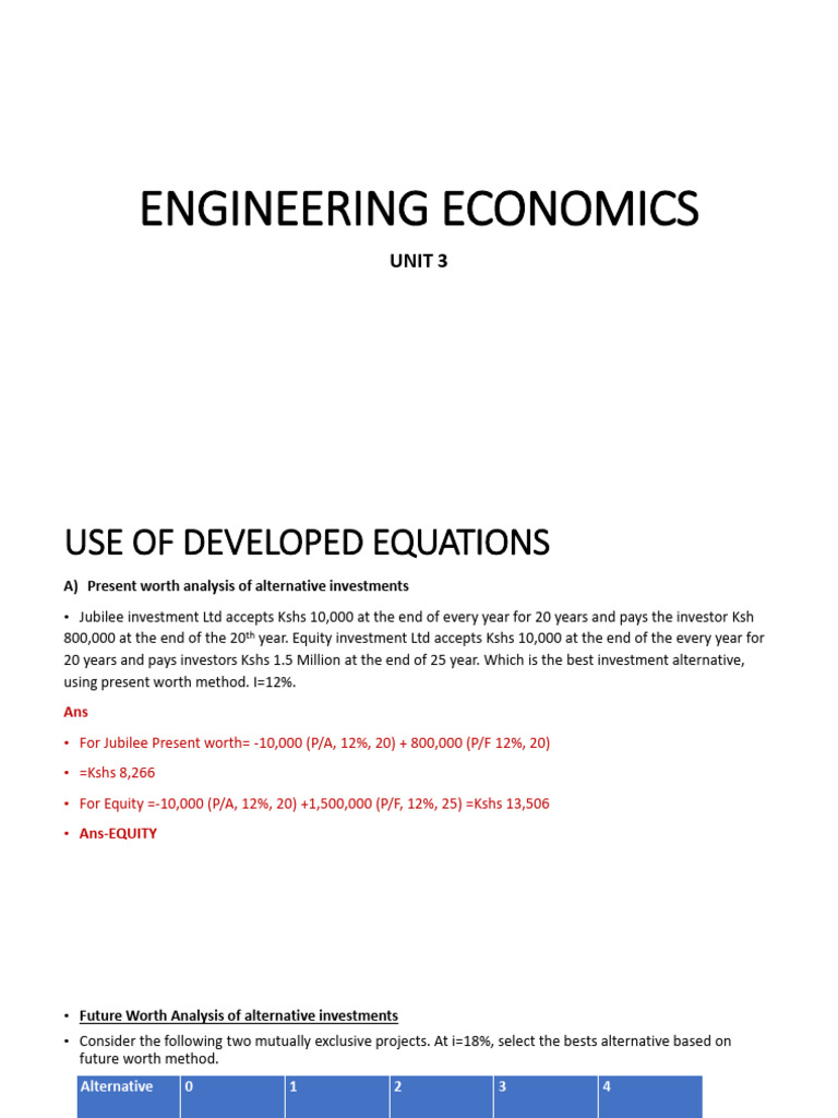 Investment Analysis Methods in Engineering | PDF | Internal Rate Of ...