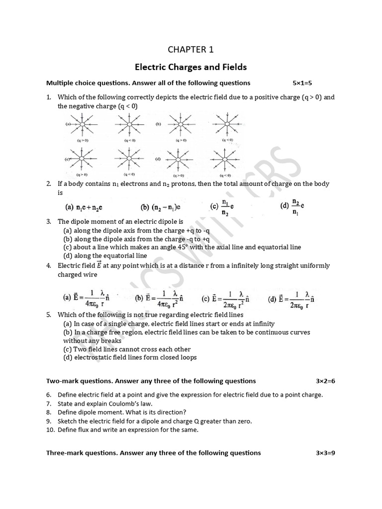 Electric Charges and Fields | PDF