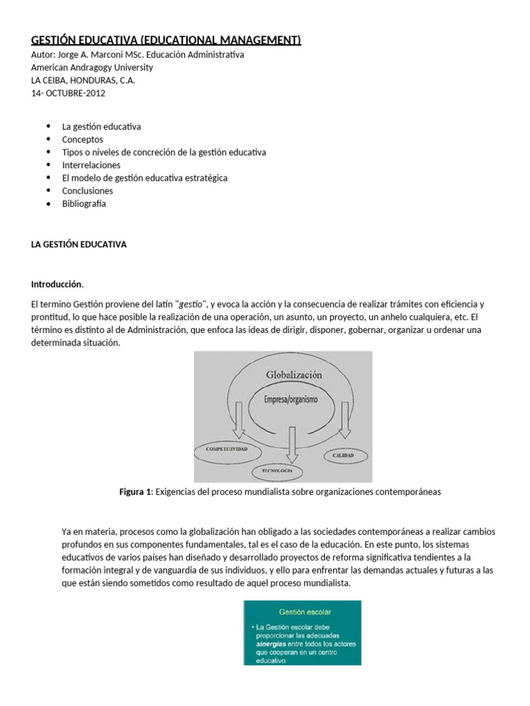 Gestión Educativa - Monografía | PDF | Plan de estudios | Evaluación