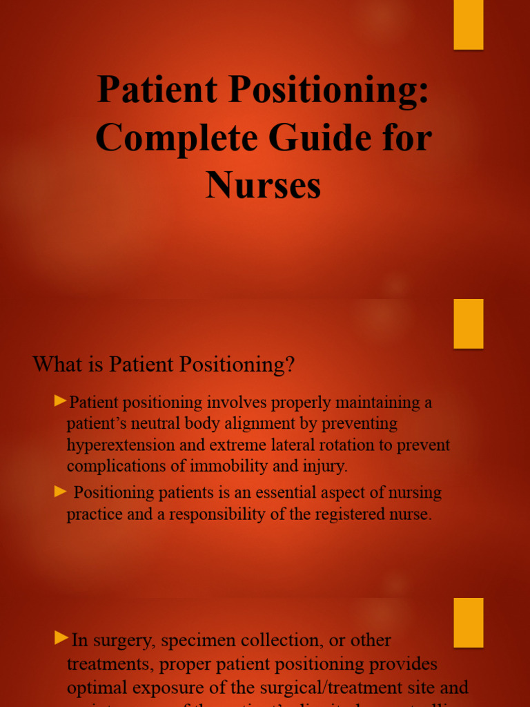 Essential Patient Positioning Guide | PDF | Anatomical Terms Of Motion ...