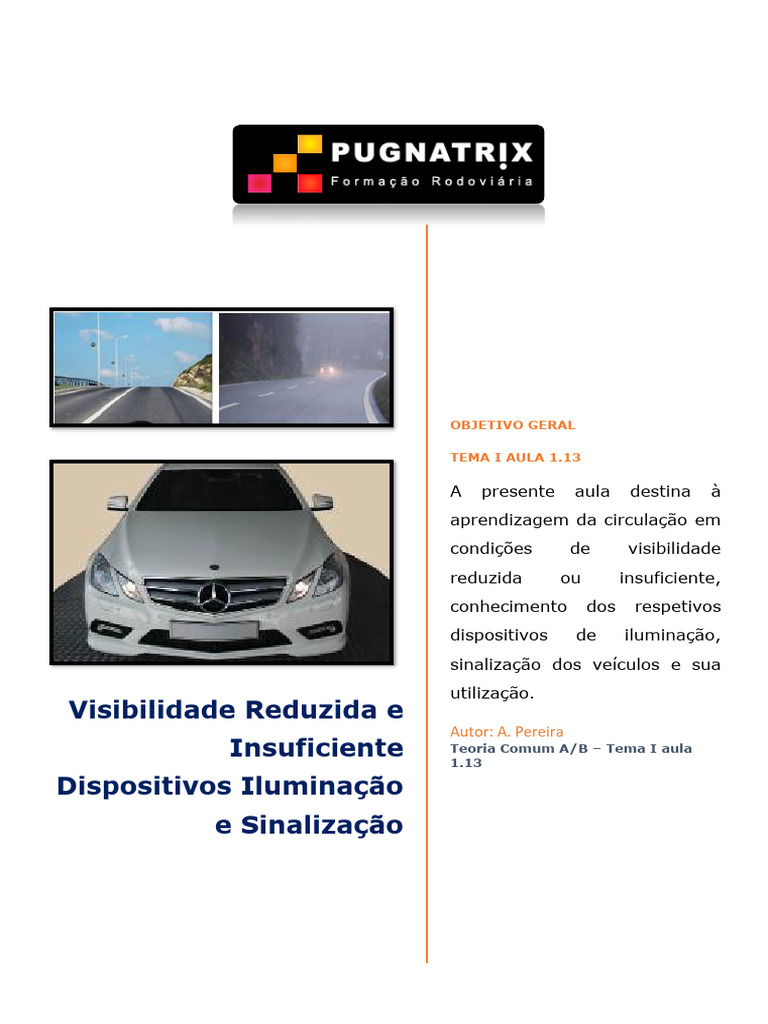 Iluminação e Sinalização em Visibilidade Reduzida | PDF | Tráfego | Cor