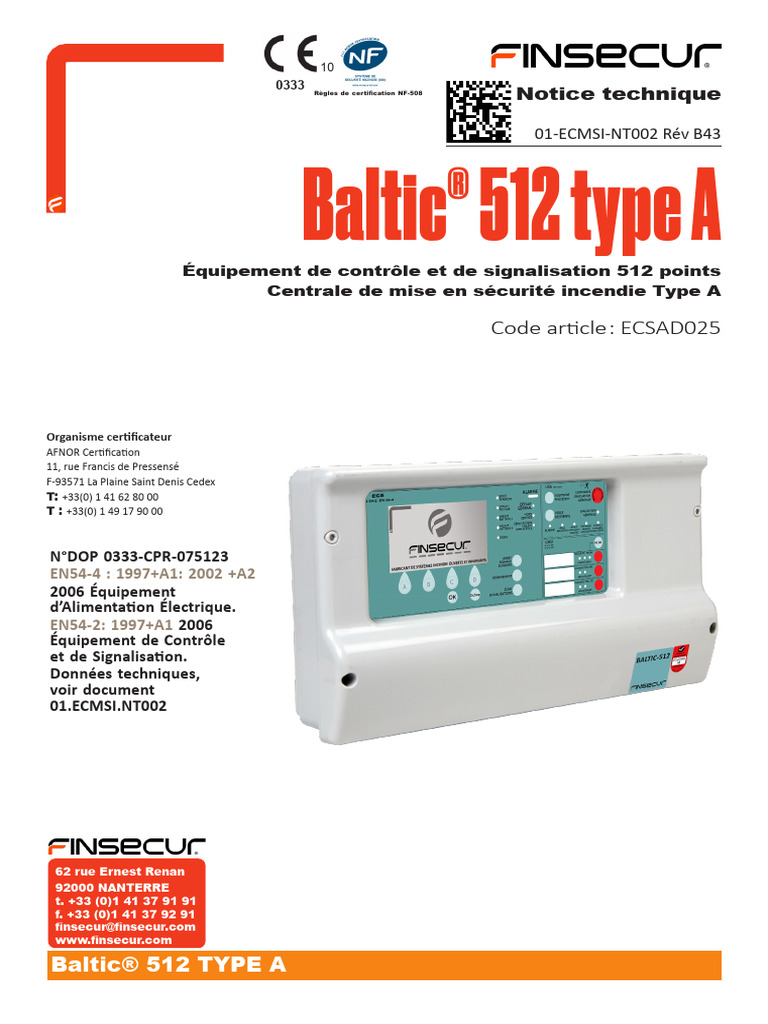 Installation 01-ECMSI-NT002 Rev B43 Baltic 512 Type-A 25-06-2024 | PDF
