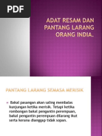 Adat Resam Dan Pantang Larang Orang India