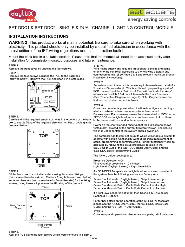 SET-DDC1 & SET-DDC2 Installation Guide | PDF | Switch | Relay