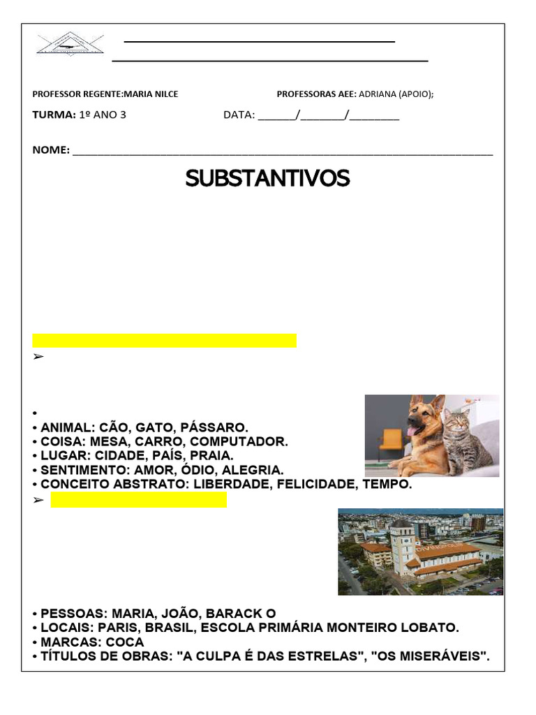 Substantivos Proprio e Comum | PDF | Cães