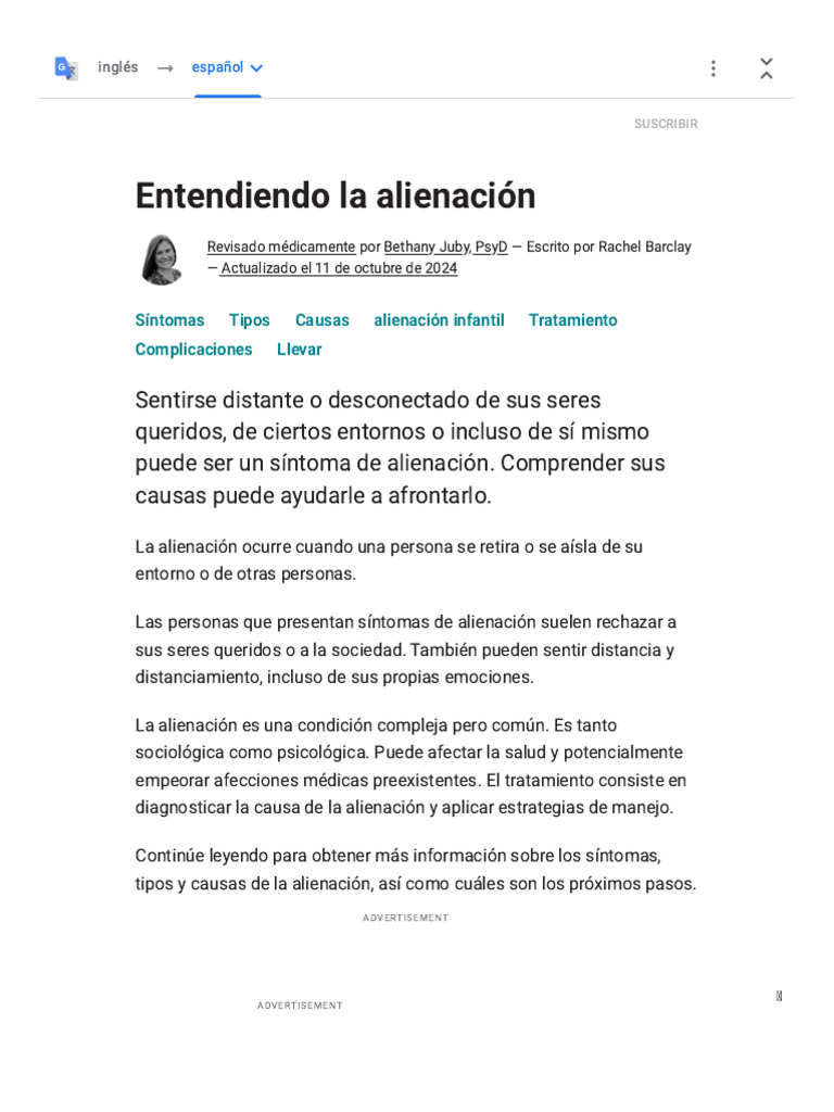 Comprendiendo la Alienación Humana | PDF | Depresión (estado de ánimo ...