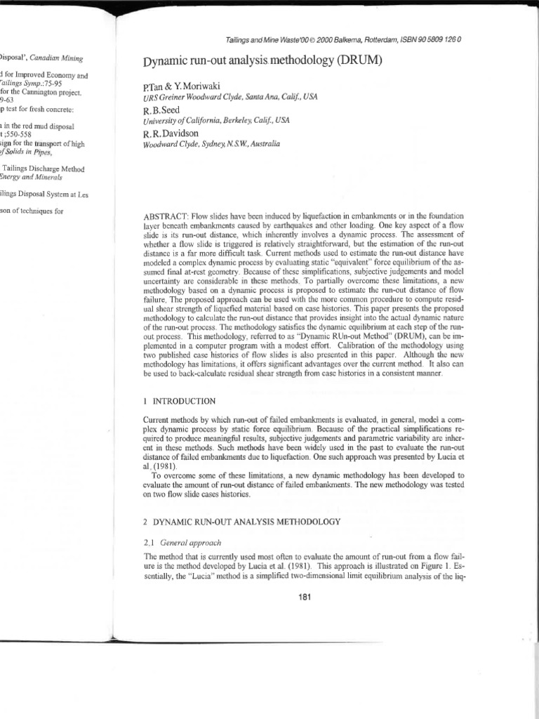 Tan Et Al. - 2000 - Dynamic Run-Out Analysis Methodology (DRUM) | PDF