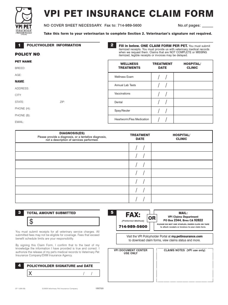 Vpi Form PDF Veterinary Physician Fraud
