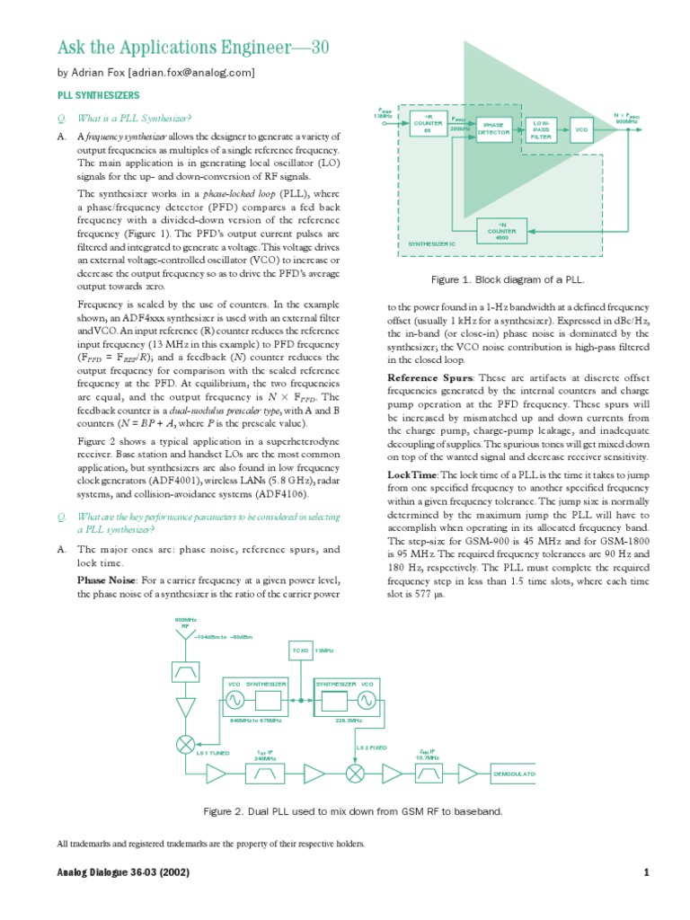 Understanding PLL Synthesizers | PDF | Radio Technology | Electronic ...