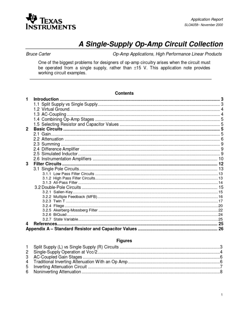 Single Supply Op Amp Applications PDF Operational Amplifier Amplifier