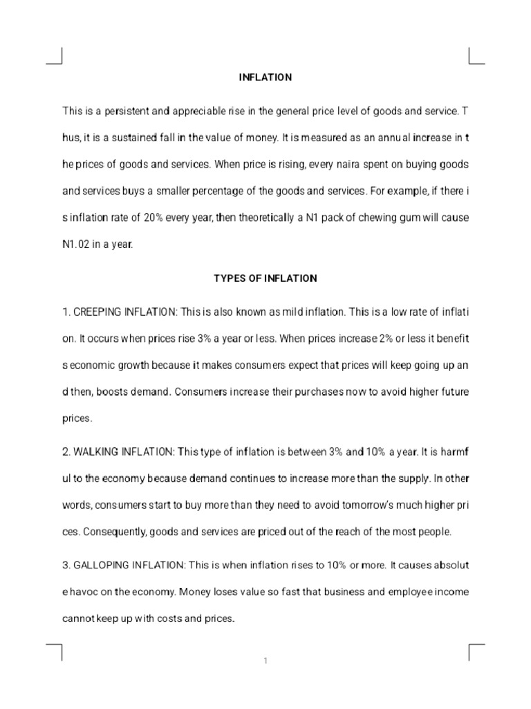 SSC102 Lecture Note On Inflation and Unempoyment - Phoenix | PDF