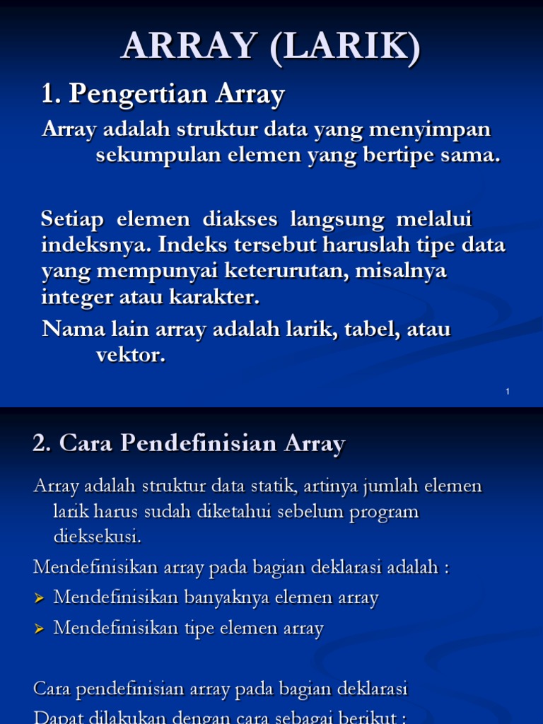 Panduan Dasar Array untuk Pemula | PDF