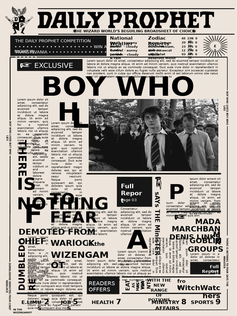 Harry Potter Newspaper Template | PDF