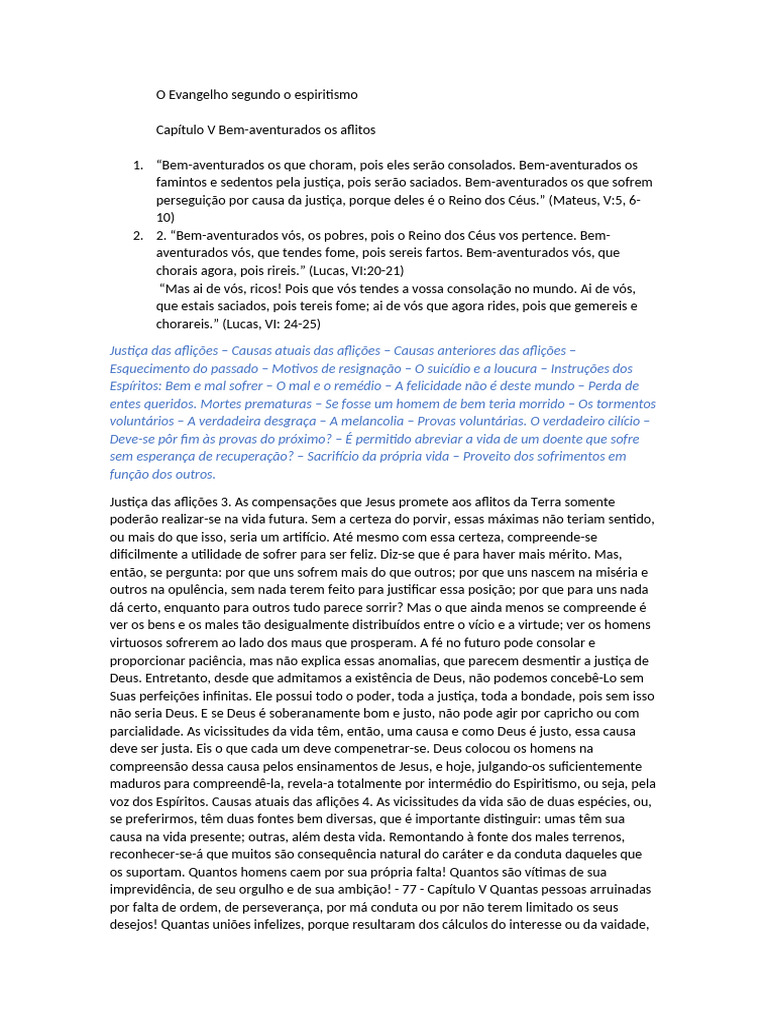 Justiça das Aflições no Espiritismo | PDF | Deus | Suicídio