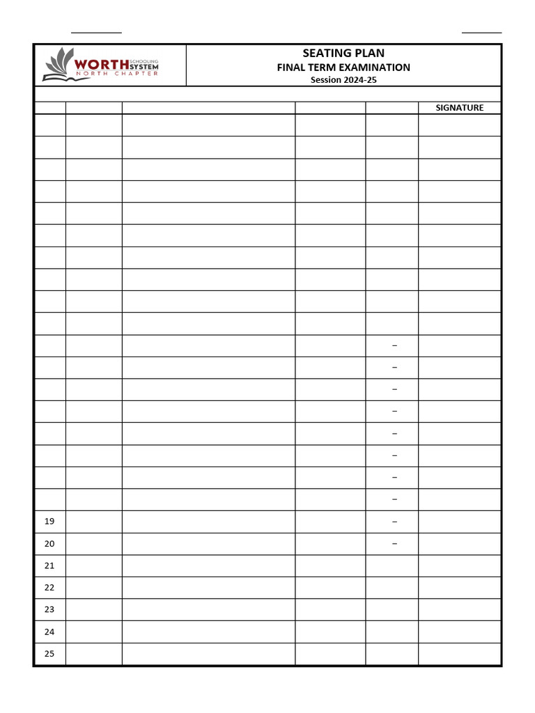 Final Exam Seating Plan 2024-25 | PDF | Banu Hashim