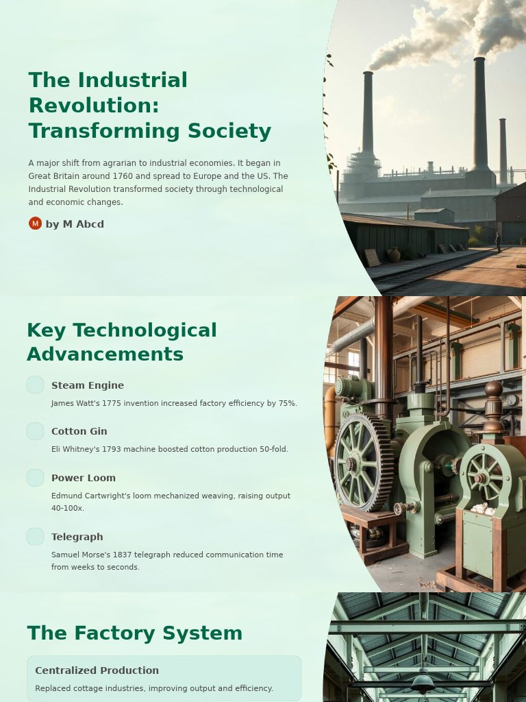 The Industrial Revolution Transforming Society | PDF | Industrial ...