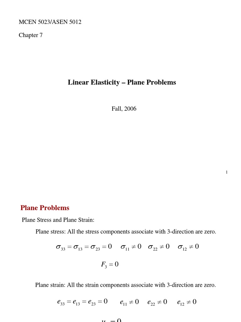 Plane Strain and Stress Concepts | PDF | Stress (Mechanics ...