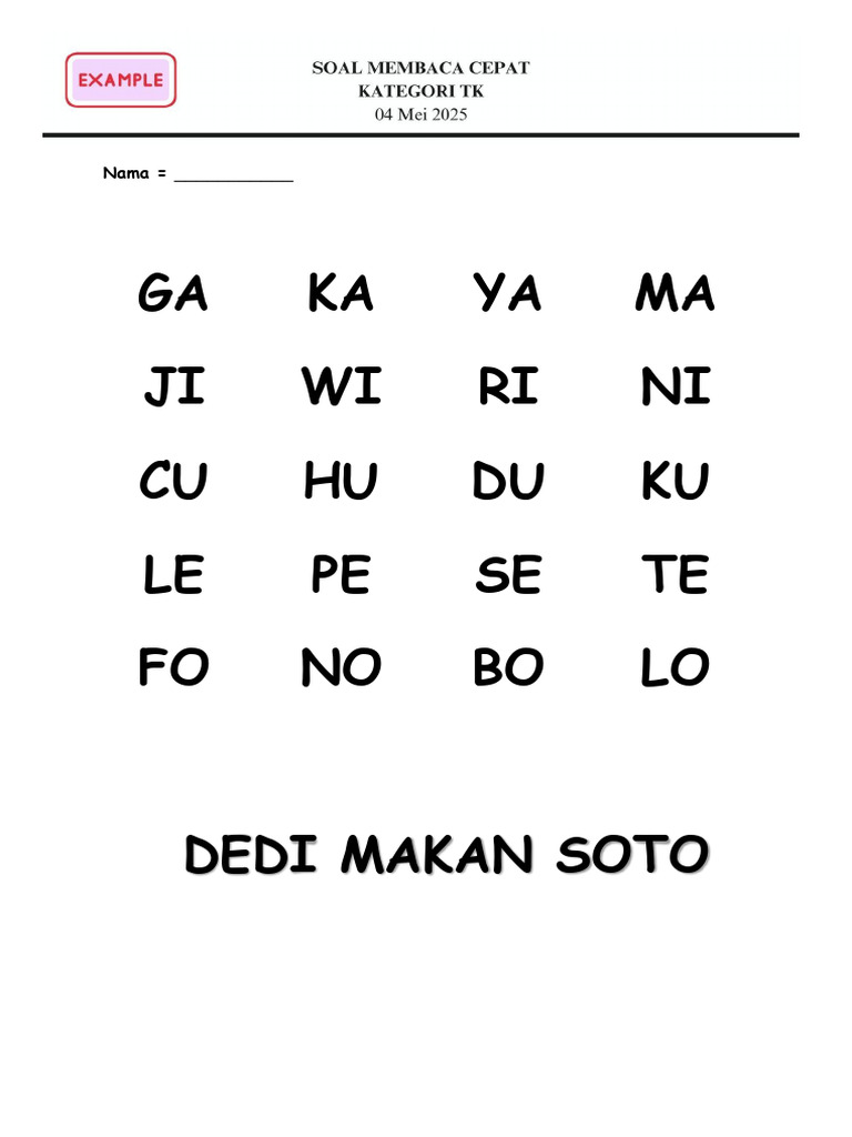 Contoh Soal Membaca Cepat Kartini | PDF