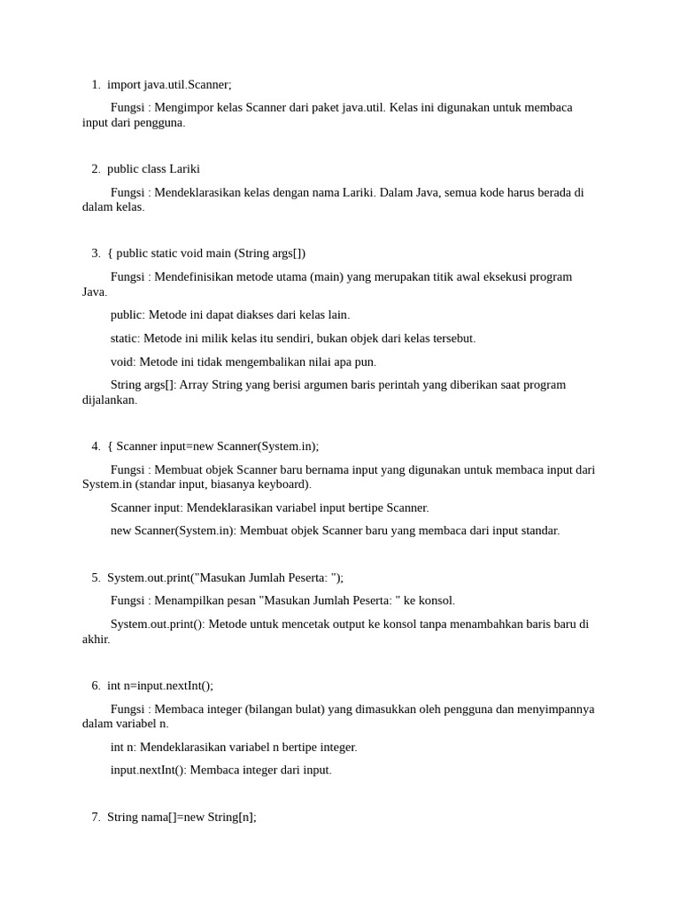 Program Input Peserta dan Nilai Java | PDF