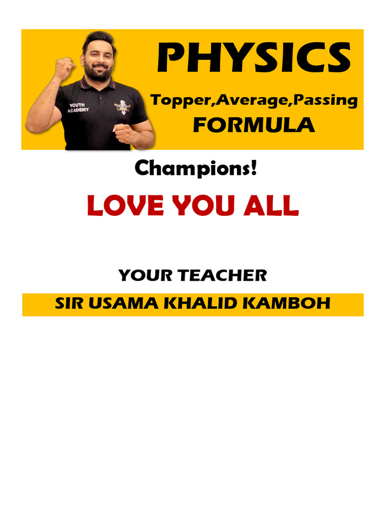 Physics Success Formulas by Sir Usama | PDF