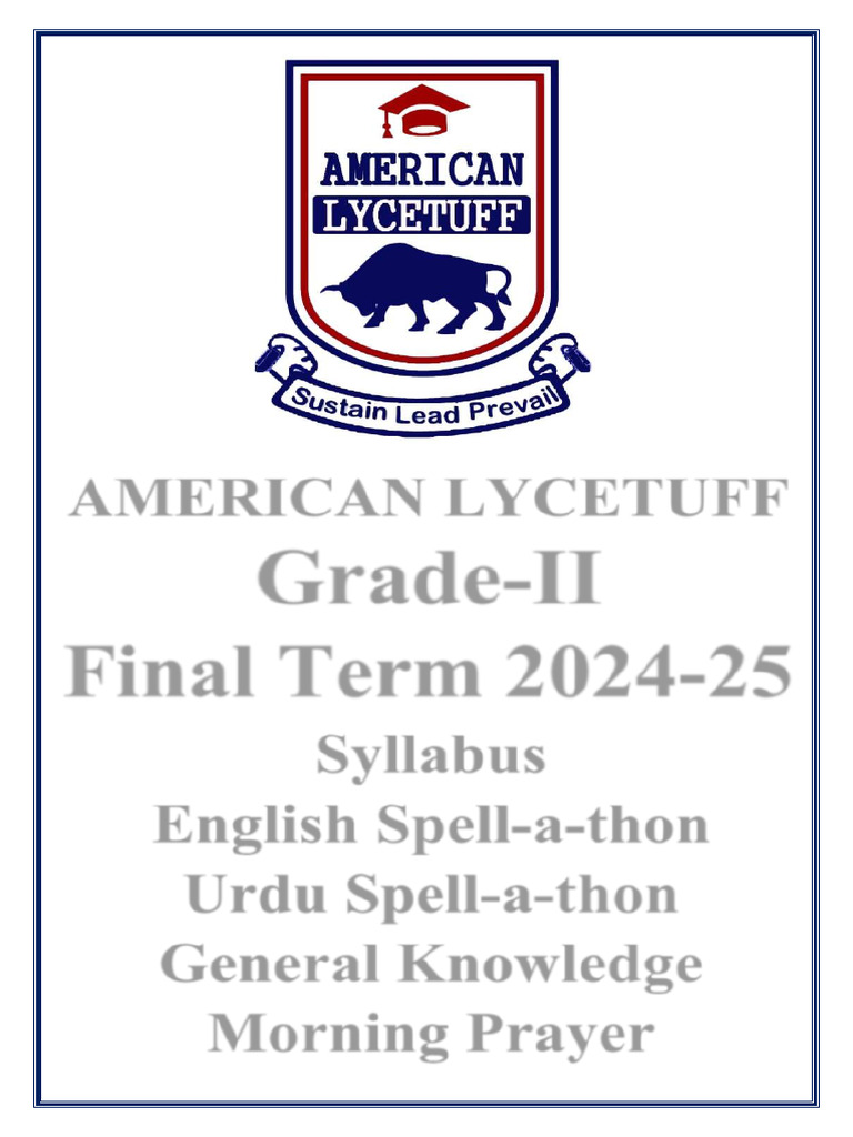 Grade 2 Final Term Syllabus 2024-25 | PDF