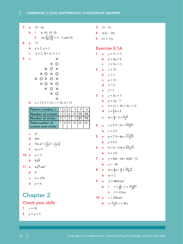 Stage 1 Third Edition Teacher’s Manual Cambridge O Level Maths Answers | PDF | Geometric Shapes