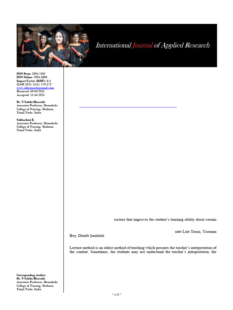 Comparison of Lecture Method and Concept Mapping Method of Teaching On ...
