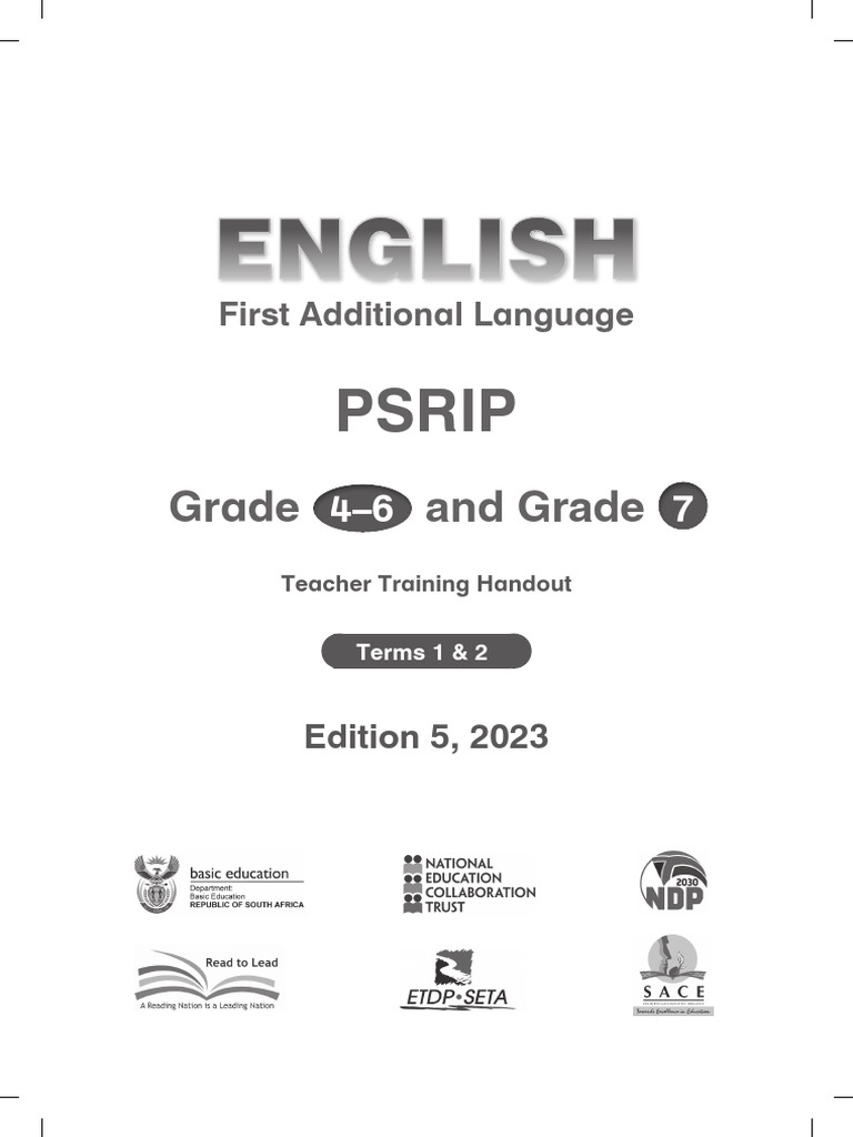Teacher Training for PSRIP EFAL Grades 4-7 | PDF | Reading ...