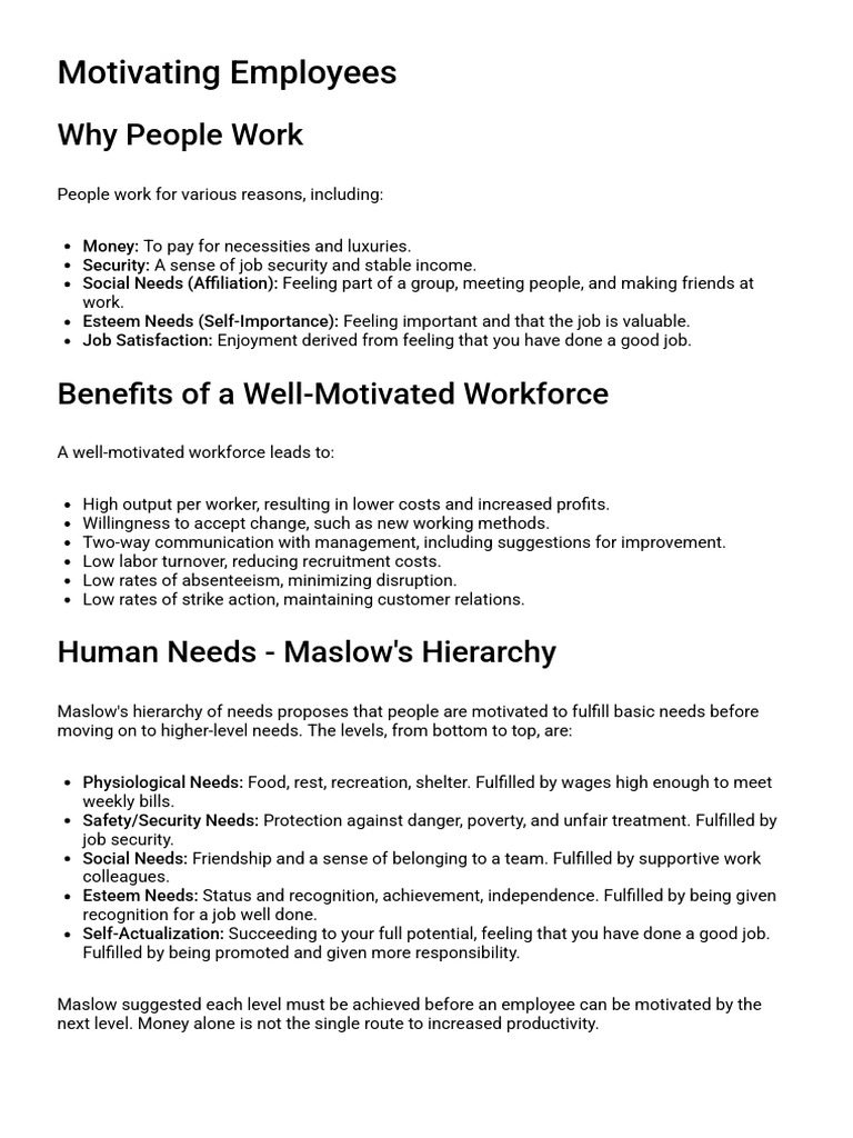 Employee Motivation Strategies Explained | PDF | Piece Work | Workplace