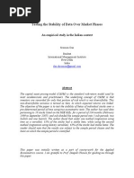 Testing The Stability of Beta Over Market Phases: An Empirical Study in The Indian Context