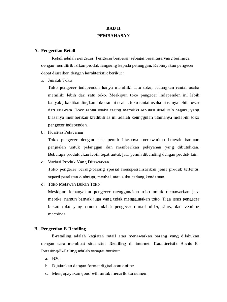 E-Retailing: Konsep dan Model Bisnis | PDF