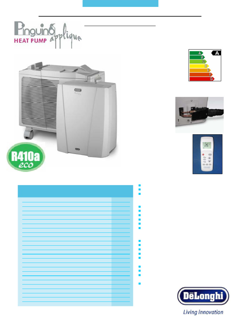 Climatiseur Split Delonghi PAC S120HP | PDF | Climatisation | Écomobilité