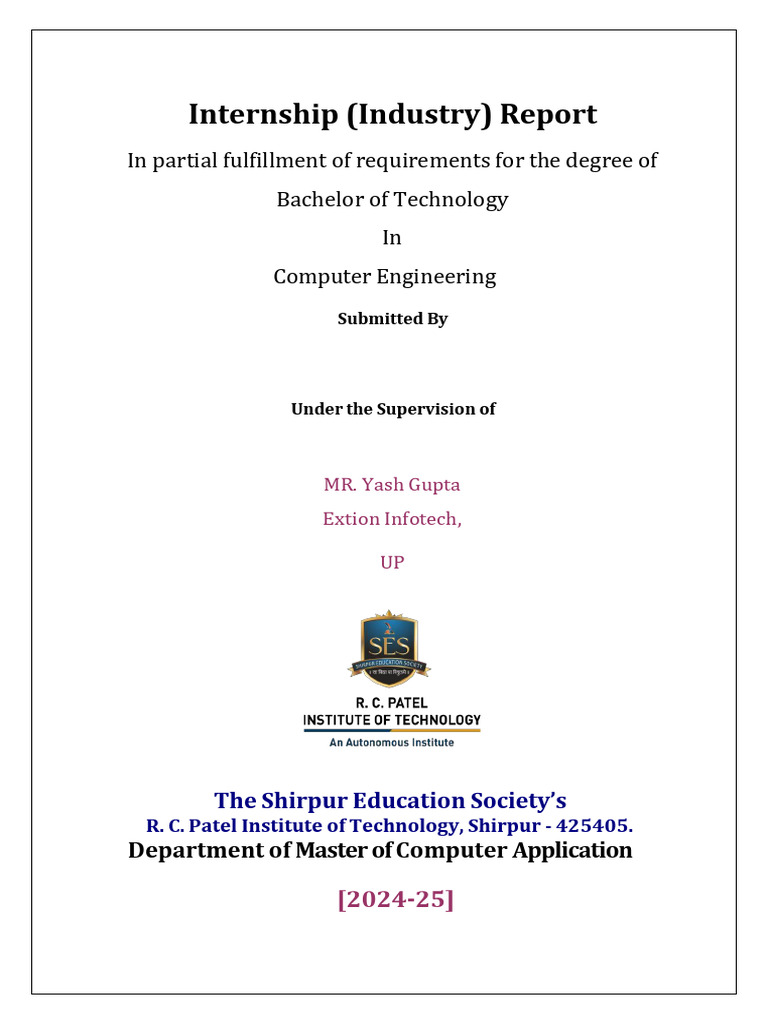 Computer Engineering Internship Report | PDF
