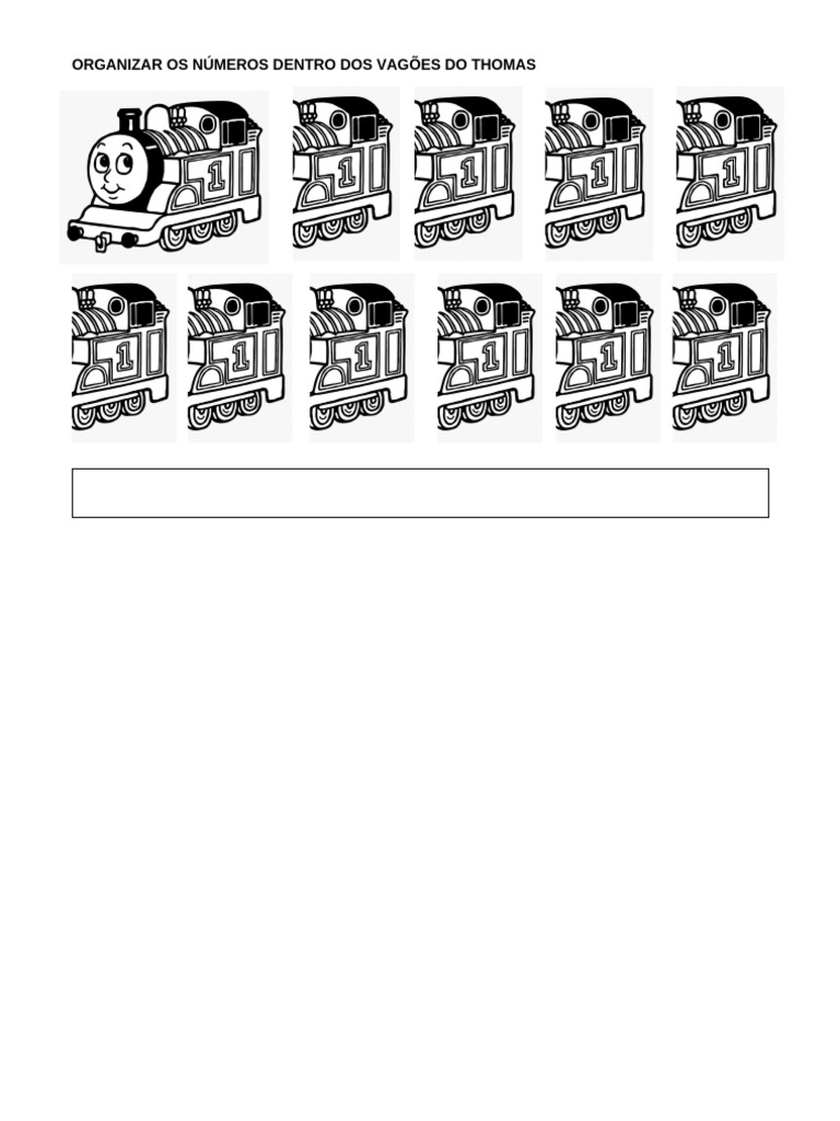 Organizar Os Números Dentro Dos Vagões Do Thomas | PDF