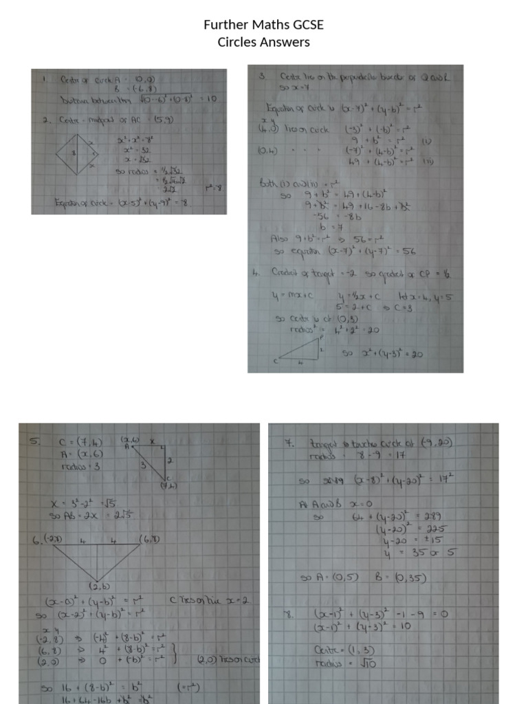 Circles Answers | PDF