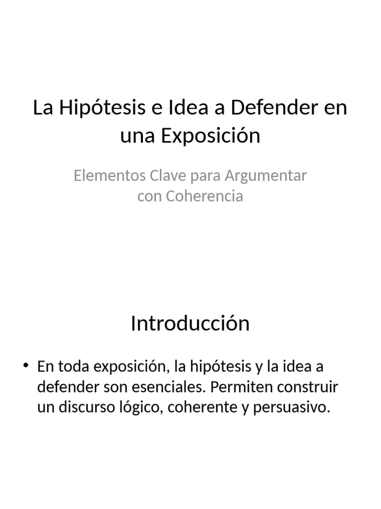 Hipotesis e Idea A Defender | PDF