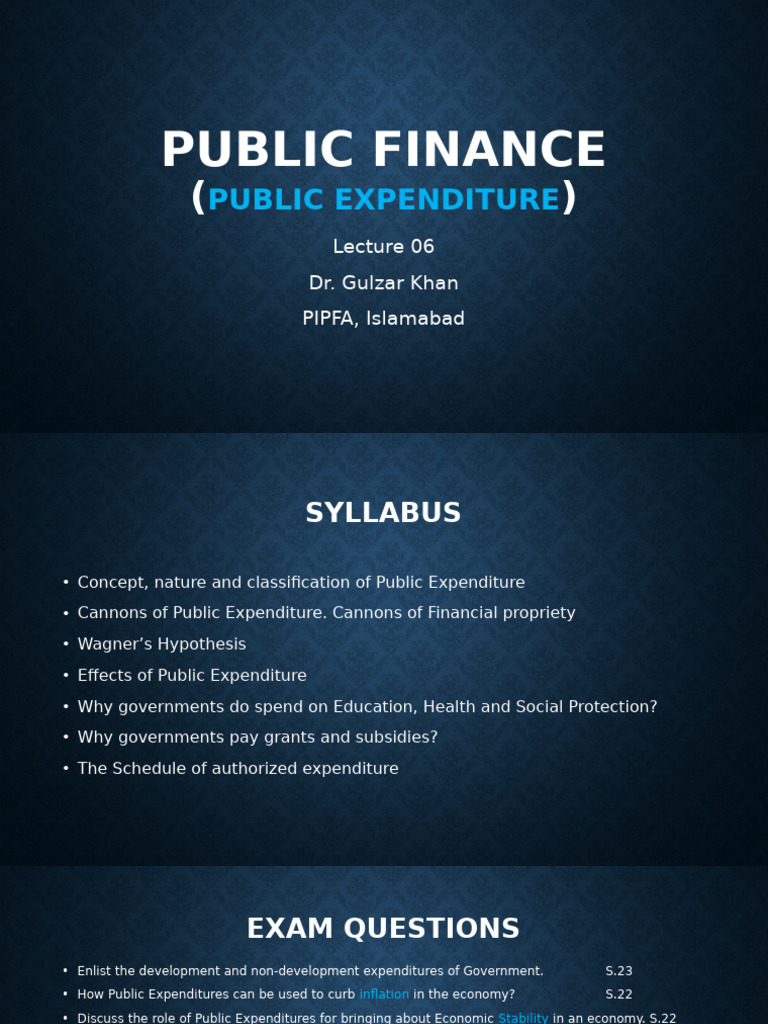 Understanding Public Expenditure Principles | PDF | Government Spending ...