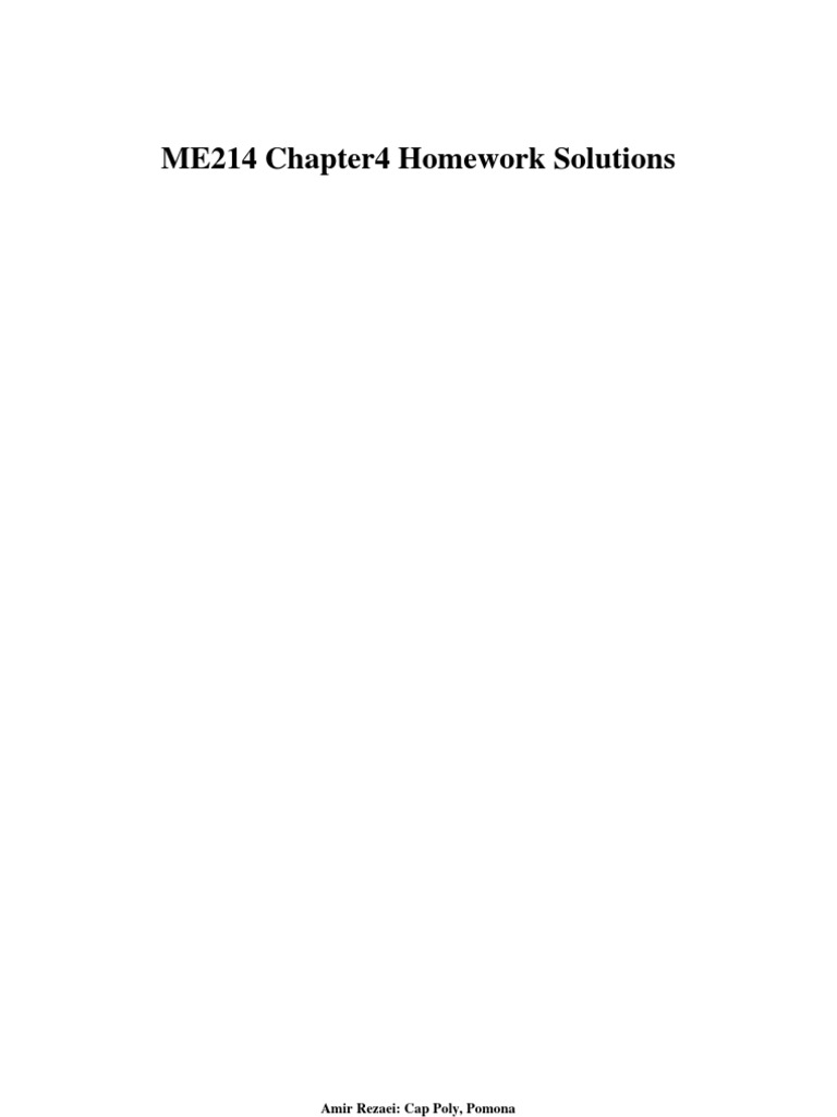 ME214 Ch4 Homework Solutions | PDF | Teaching Methods & Materials ...